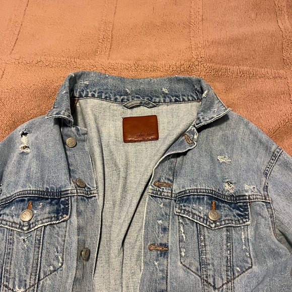 Zara Distressed Tie back jean jacket - Picture 6 of 11